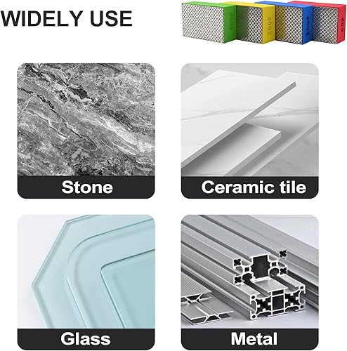 Miniatura 6 de 4 almohadillas de pulido a mano de diamante para pulido de vidrio de baldosas de cerámica, bloques de lijado de pulido 60#, 100#, 200#, 400#