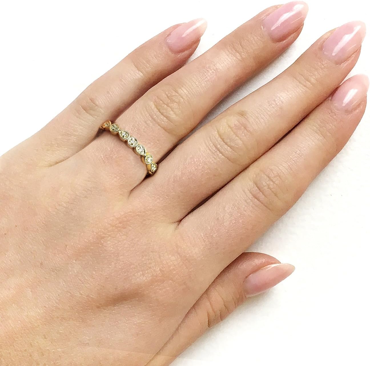 Kobelli Diamond Accented Milgrain Ring in 10k Yellow Gold