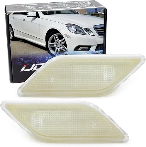 Miniatura 10 de iJDMTOY OEM-Spec - Carcasa de lámpara de marcador lateral de parachoques delantero para lente ámbar compatible con Mercedes 2010-2013 W212 Clase E