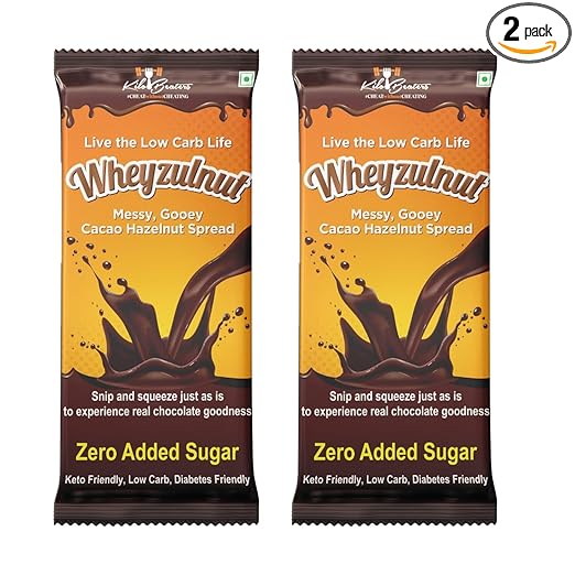 KILOBEATERS Wheyzulnut Cacao Hazelnut Spread, Zero Sugar & Zero Preservatives - (60 gm, Pack of 2)