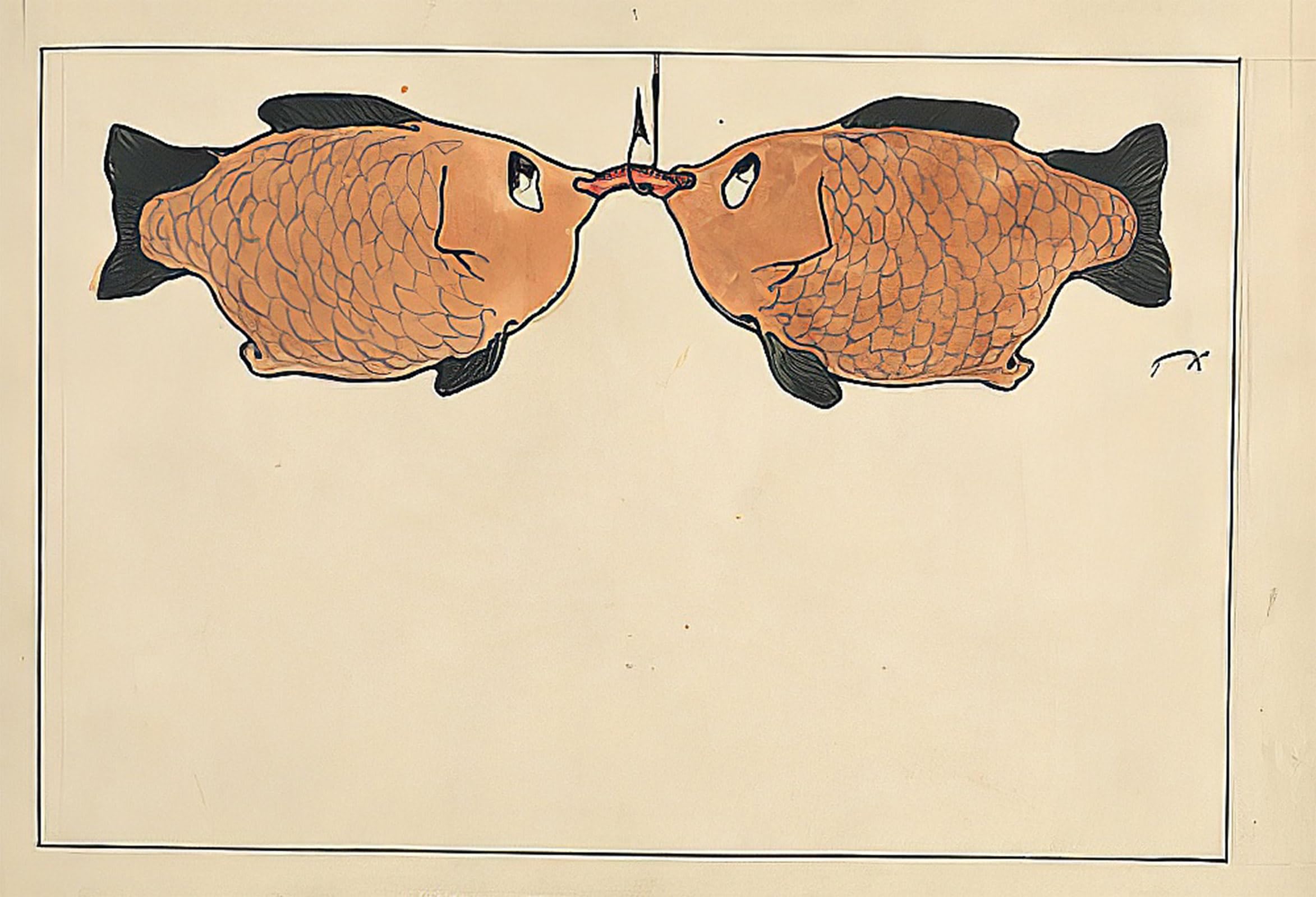 POSTERIIk Famous Print Pop Art Wall Art Graffiti canvas painting picture Two Fish a Fishhook a Worm by Paul Klee Art Prints for Home Decor 60x90cm