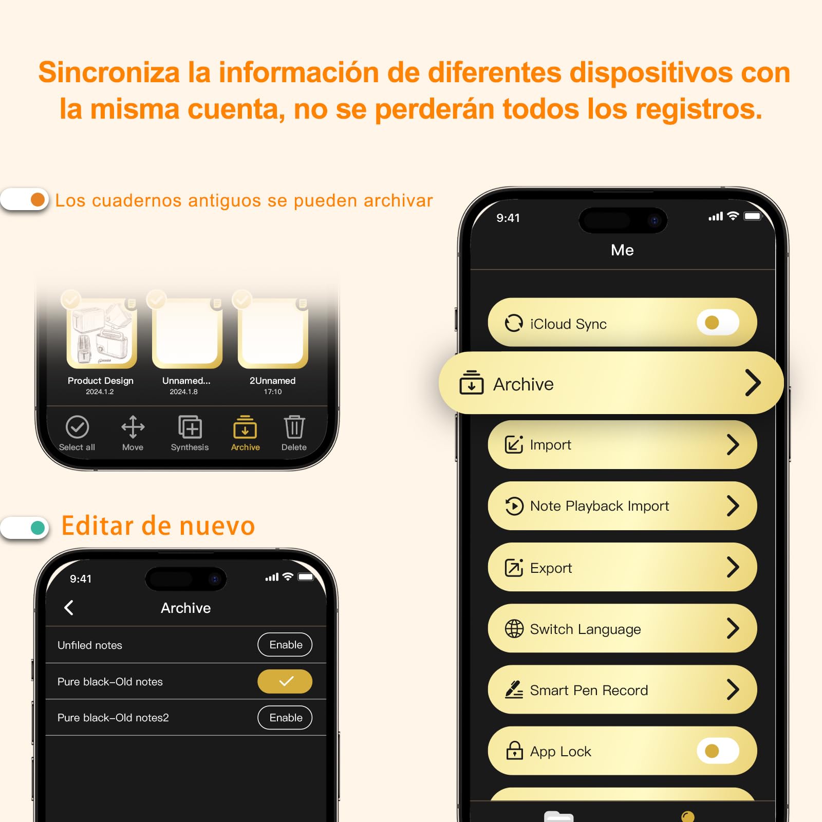 Yuan Cuaderno Digital Inteligente Bolígrafo Set, Carnet Libreta Intelligent | admite Sync. y Partage en Tiempo Real, Escritura Inteligente para Tomar Notas y Bocetos para Android/iOS (13*21cm)