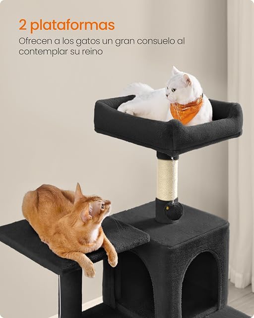 Foto 3 de 7 de Feandrea Árbol para Gatos, Altura 137,7 cm, con 4 Postes Rascadores
