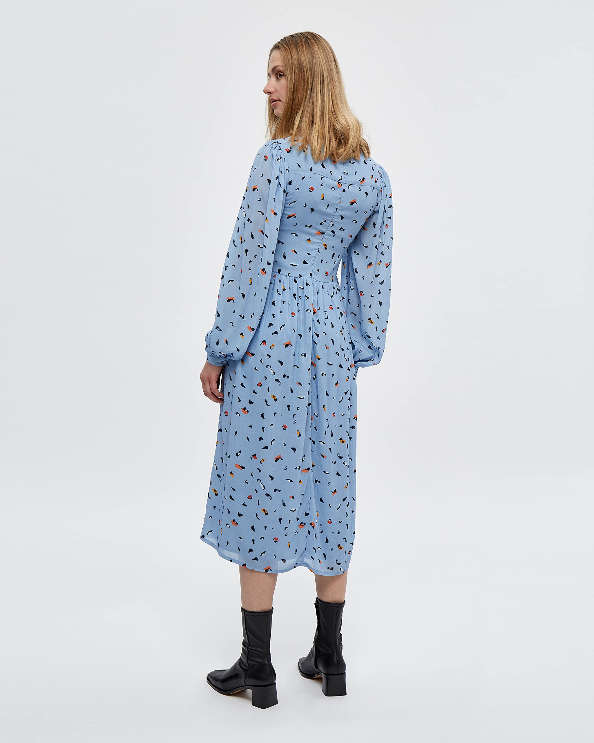 Minus Livina sukienka damska, 9367 Forever Blue Shape Print, 40