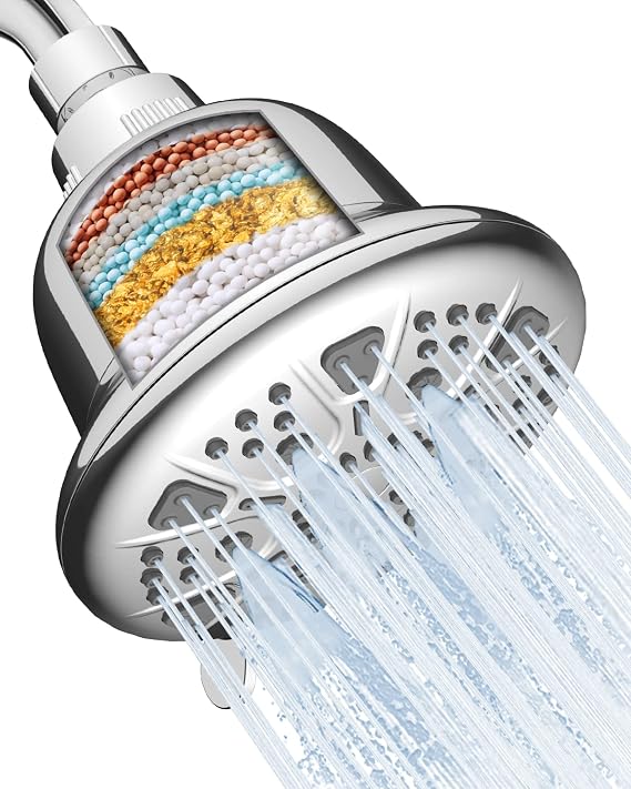 MakeFit Filtered Shower Head Bundle with 1-PACK Shower Filter Replacement Cartridge