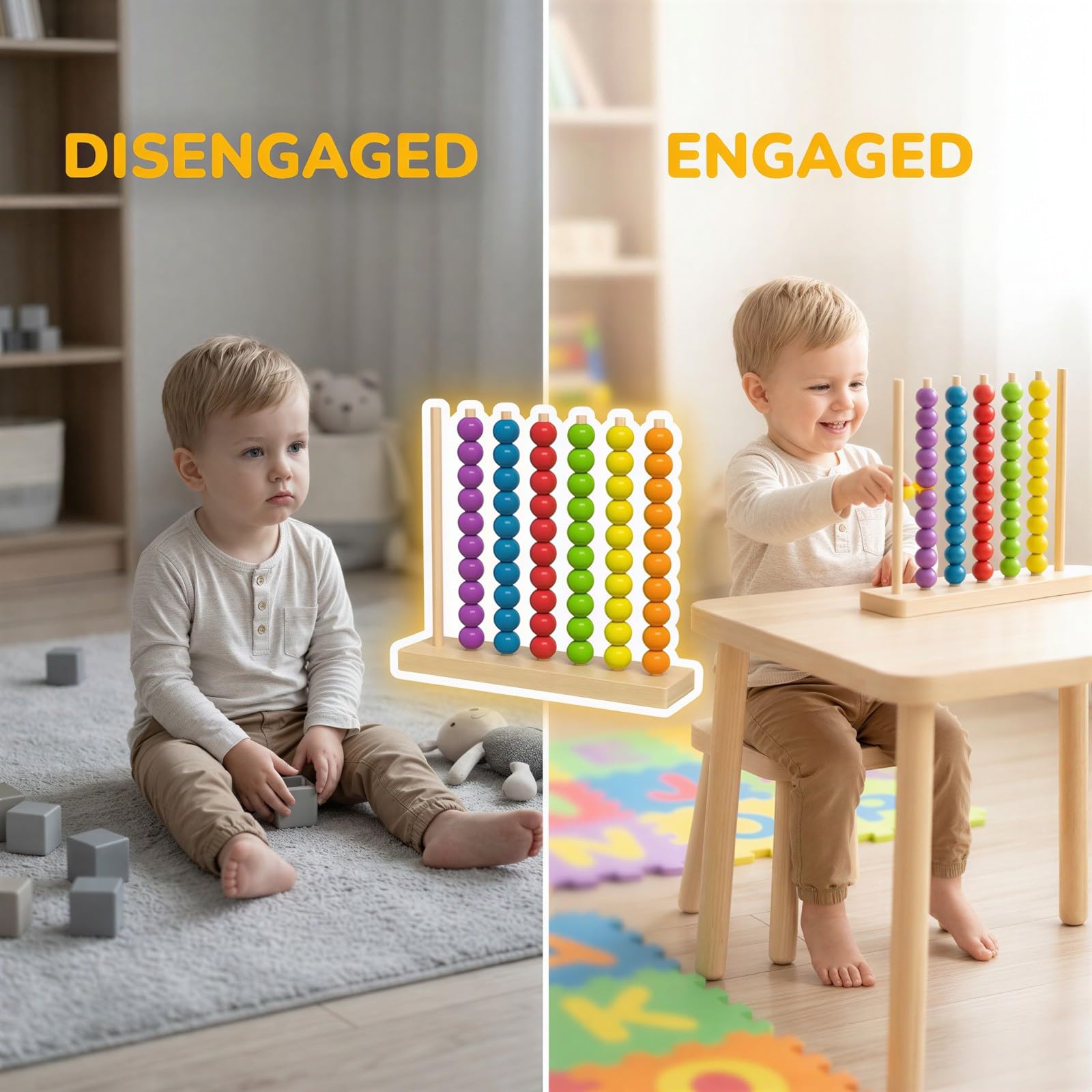 Stapel-Puzzle-Spiel zur Farbzuordnung, mit 80 Holzperlen, Montessori-Stapelspiel für strategisches Denken, Lernspielzeug und Holzlernspielzeug, für Familienfeiern, Eltern-Kind-Spiel und Spielspaß