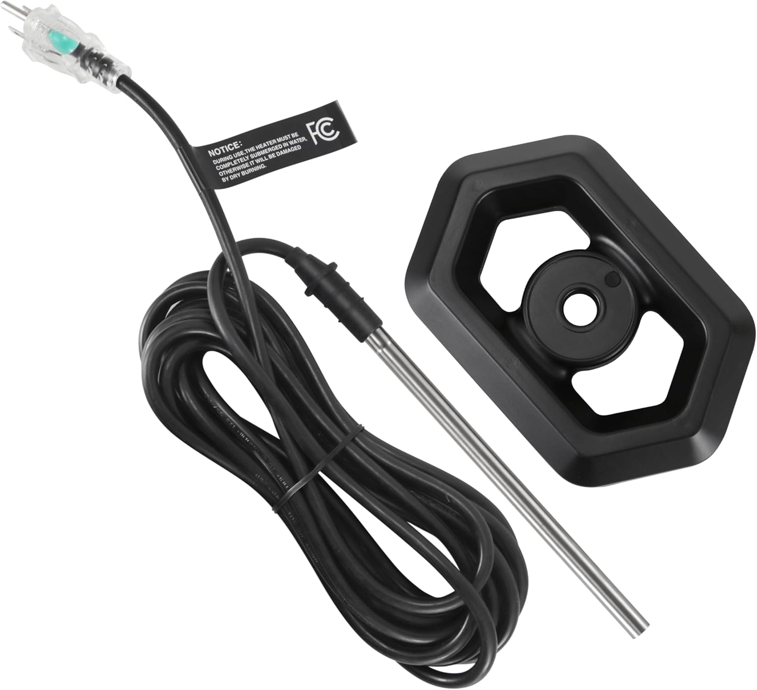 GRILLME Pond De-icer,600 Watt Plastic Floating Pond Heater for Outdoor Ponds with Fish,19.69 FT Power Cord,Winter Survival Solution for Fish