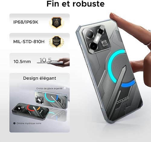 DOOGEE Blade GT Pro Téléphone Portable Incassable 32GO+512GO, Écran IPS Waterdrop 6,72" FHD+ 120 Hz, Android Smartphone, Processeur Octa Core Dimensity 7020, 100 Mpx + 32 Mpx, Batterie 5800 mAh, NFC - 3