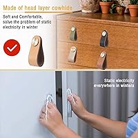 Vista 6 de Tiradores de cuero para cajones, paquete de 4 pomos para cajones de gabinete, pomos suaves para puerta de armario que mejoran el aspecto