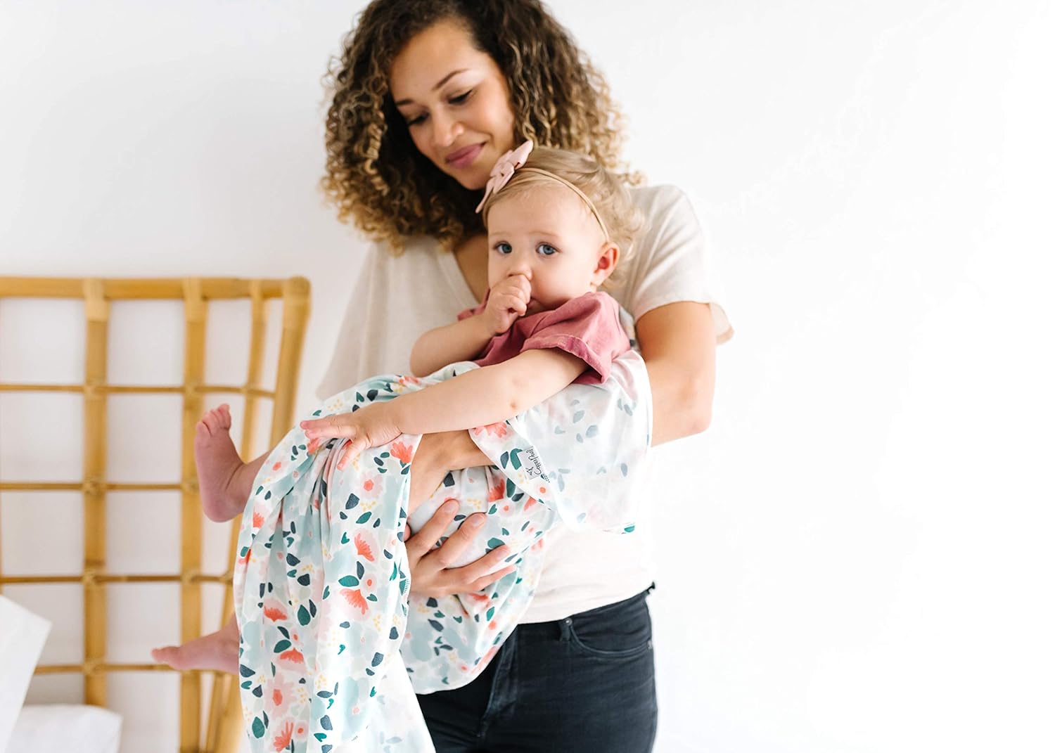 Copper Pearl Large Premium Knit Baby Swaddle Receiving Blanket Leilani