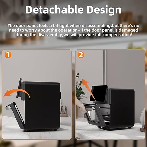 Miniatura 8 de Horno freidora de aire grande Xl Pro de 10 litros con parrilla para uso en encimera de cocina, hornos de convección inteligentes 12 en 1, freidora