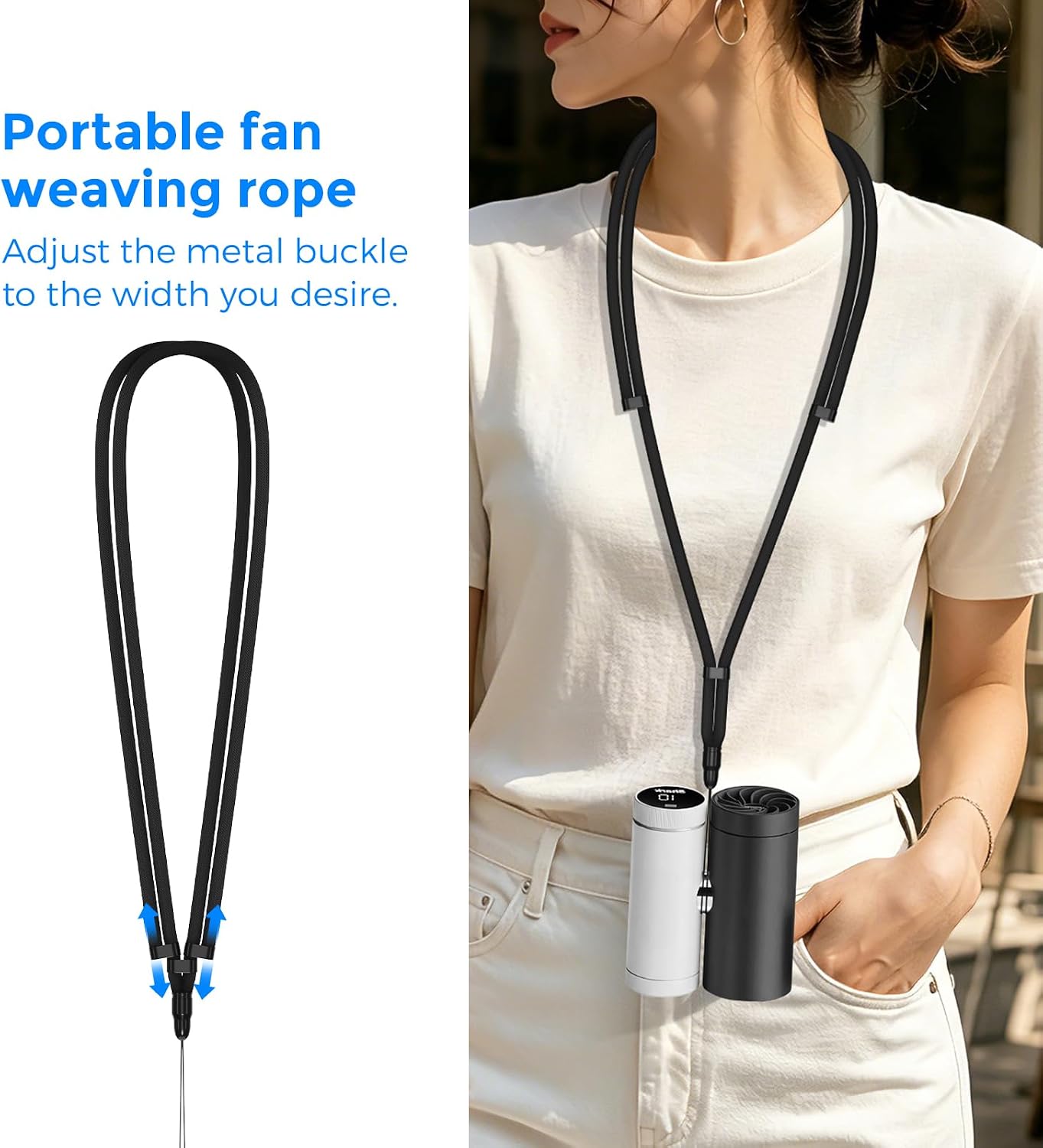 ChillPill StrapCompatible with Shark ChillPill Cooling, Adjustable Crossbody Strap & Wristlet for Shark ChillPill 3-in-1 Fan Fan, Hands-Free Accessories - 2-in-1 Adjustable Bundle
