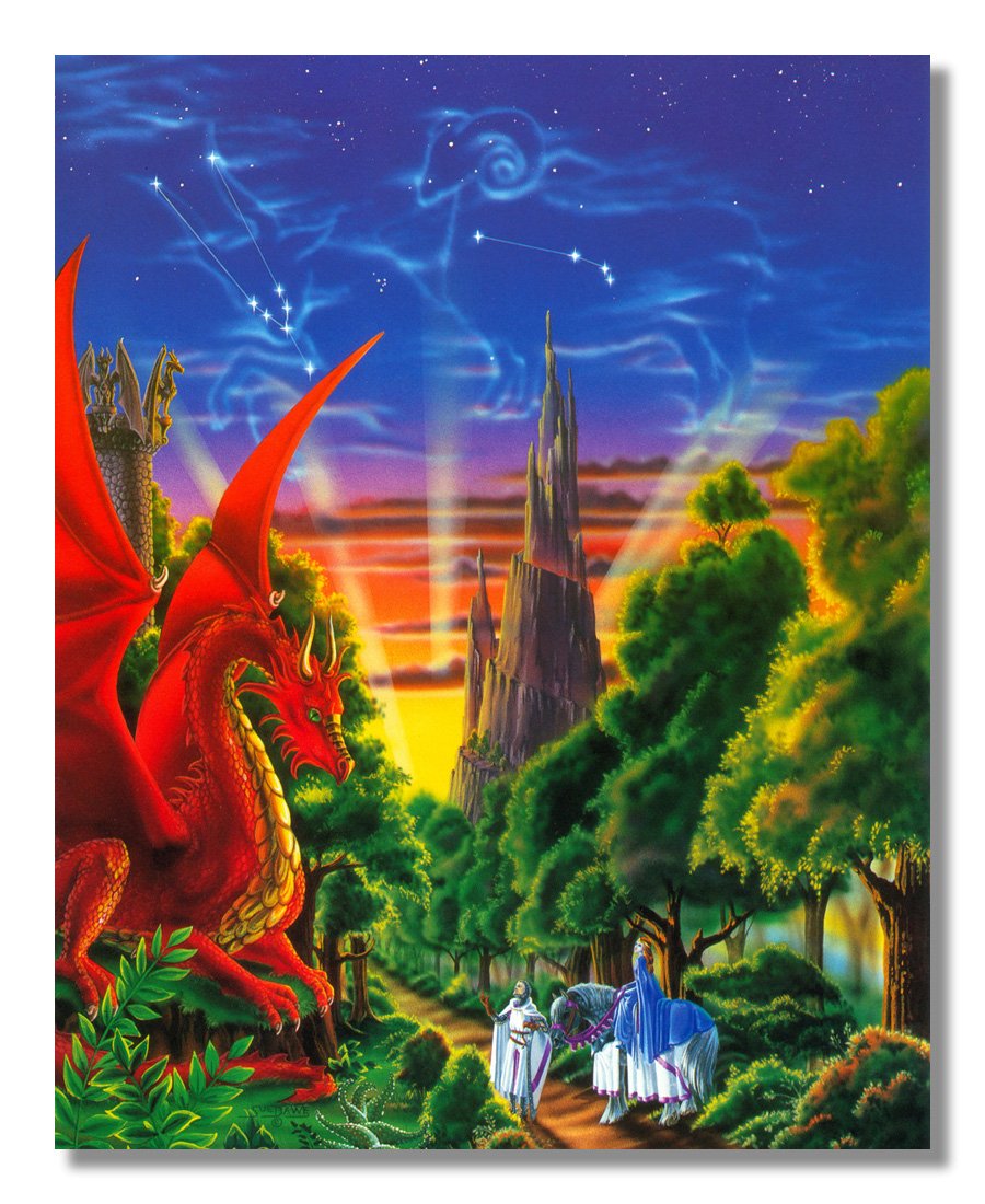 HIGH-RESOLUTION ARTWORKドラグーンオブレッドアイズ PSA Amazon.com: Magical Giant Red Dragon Meets Princess Zodiac Fantasy