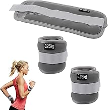 1 Pair of Ankle Weights, 0.25 kg, Wrist and Ankle Weights with Adjustable Strips, Anklet Weights for Aerobics, Exercise, Training