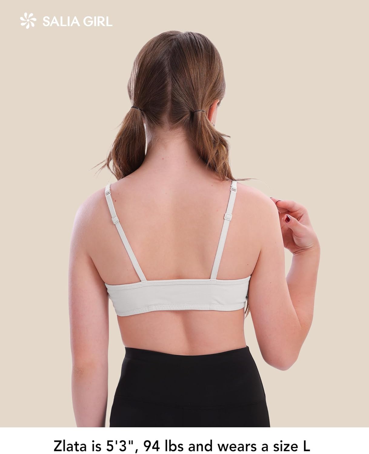 SALIA GIRL Soft Cotton Teen Bras with Pull-On Design, Lightly Padding Girls Training Bra 10-16 with Stable Support, Wireless - Image 2
