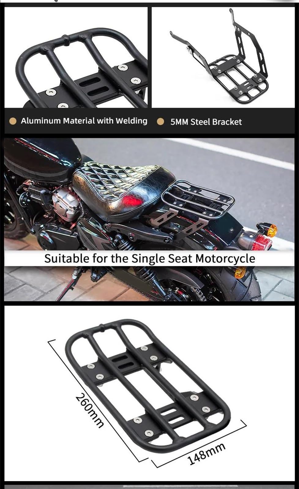 Schwarzer Gepäckträgerhalter Für Motorrad-Satteltaschen-Laderegalhalterungssatz Für HYOSUNG GV300S GV 300 S