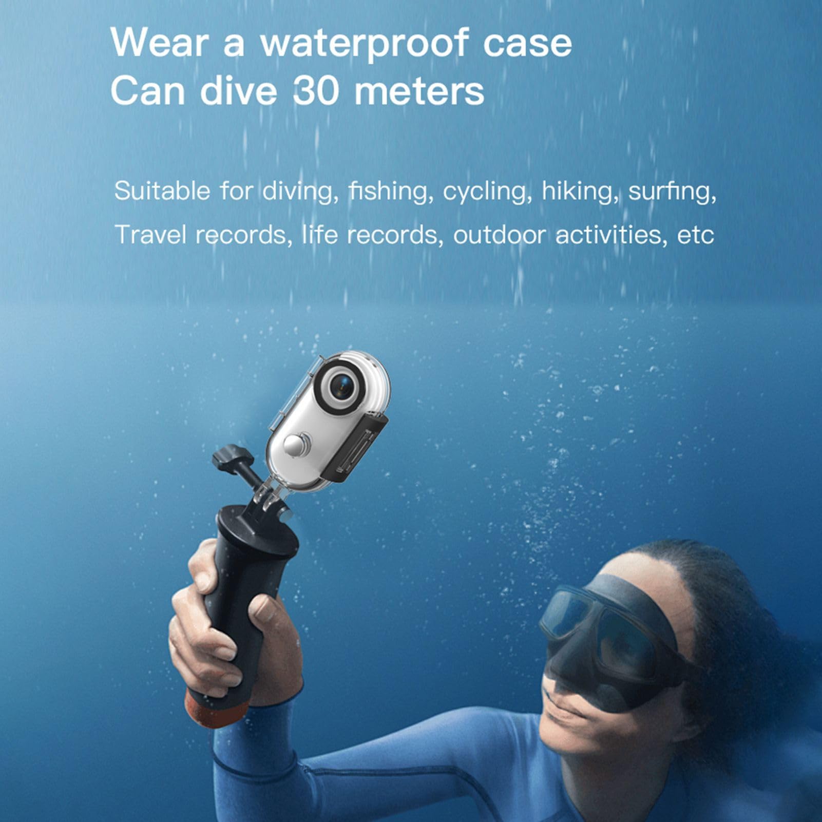 Mini action camera | Action Cam magnetica a 360 gradi | Telecamera portatile in streaming, impermeabile, videocamera portatile per vlogging, streaming, viaggi, sci, moto, escursioni e avventure