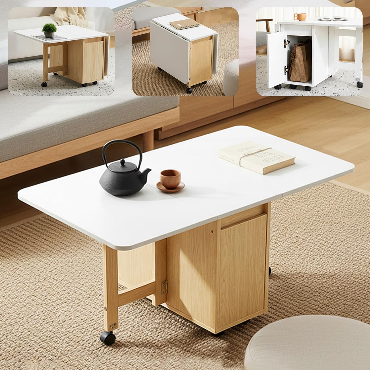 Amazon.co.jp: Simpolu センターテーブル 折りたたみ 多機能 2WAY ロー