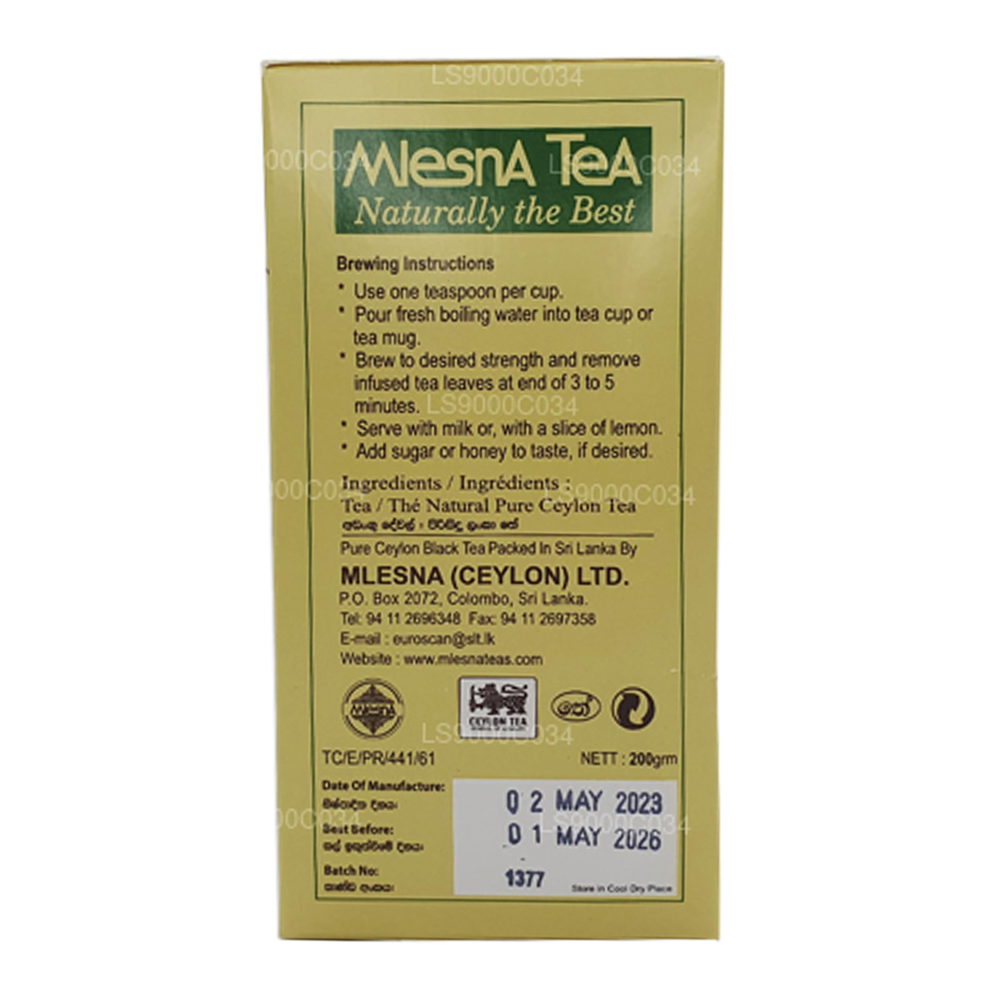 Mlesna Loolecondera Pure Ceylon Tea – Strong BOP Fannings, Loose Leaf, 200g To 1kg - View #3
