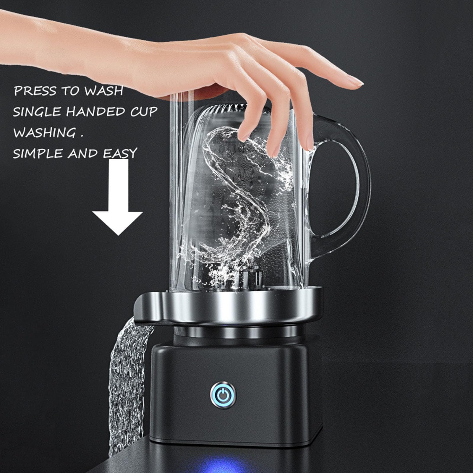 Lavabicchieri Elettrico ad Alta Pressione da 24 W, lavabicchieri Automatico per Cucina, Bar, caffetteria, Include Spazzola e ugello sovralimentato.