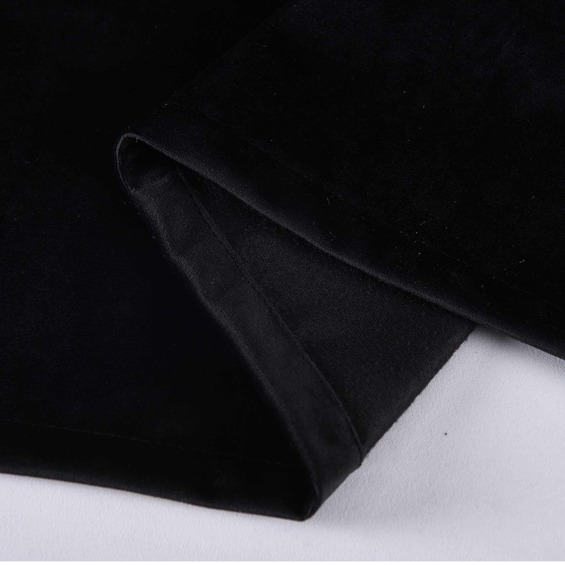Gardinenbox Verdunkelung Vorhang »Milano« Samt Blickdicht Schlaufenband Tunneldurchzug Blackout Bügelband kürzbar Schwarz 2 Stück HxB 280x135 cm, 20357