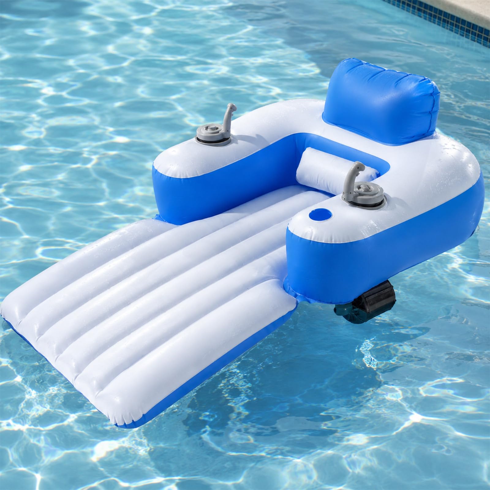 XEEAOFE Motorized Pool Float, Inflatable Rechargeable Lounger