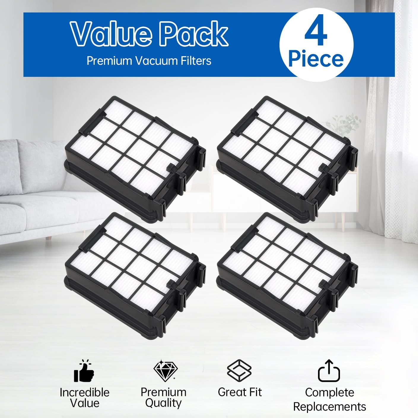 UH71250 Replacement filter Compatible with Hoover UH71250, UH71251, UH71230 Corded Upright Vacuum Cleaner, Replacement for 440005573 Filter,4 Pack image 5