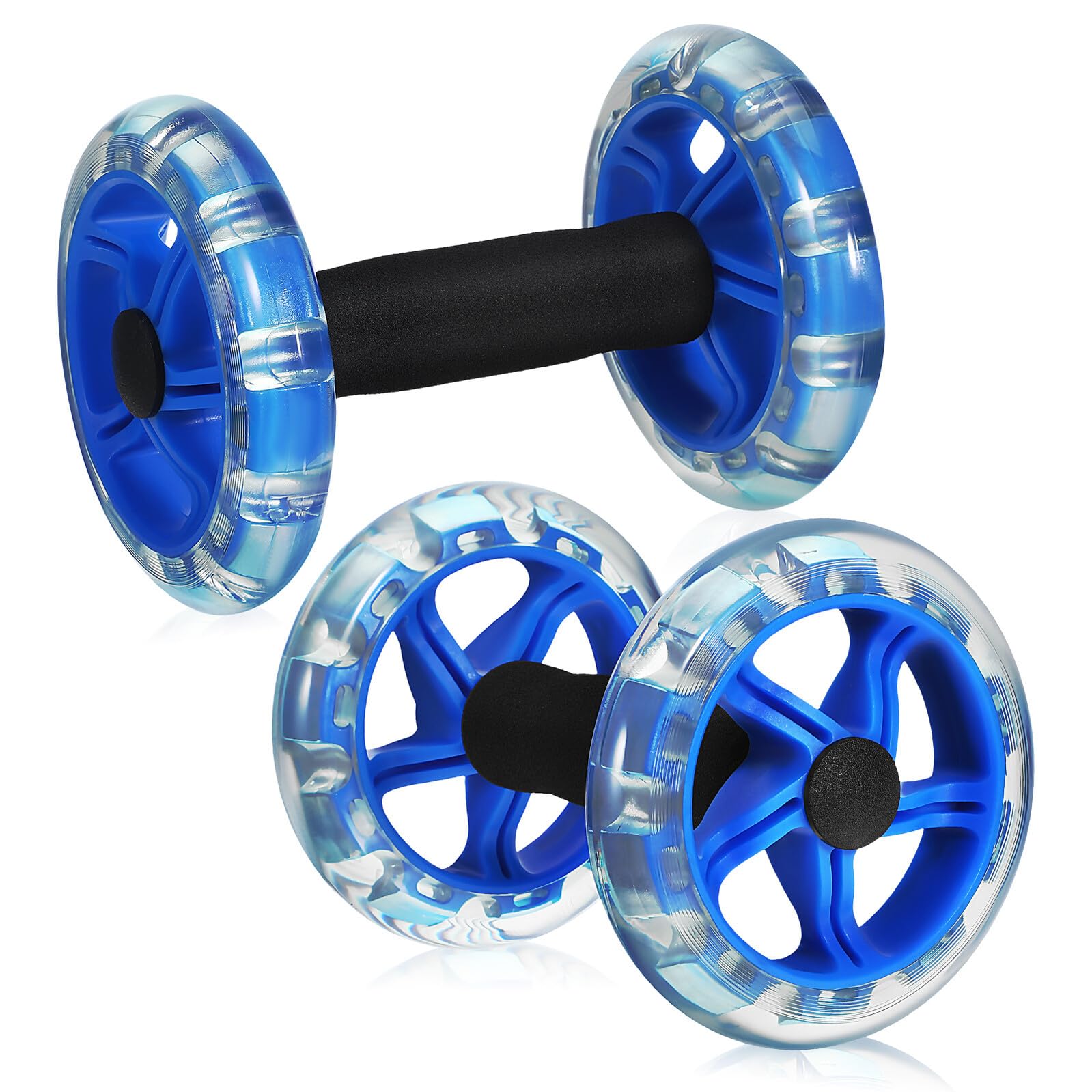 Rueda de Fitness para Abdominales Diseño de Doble Rueda Agarres Antideslizantes y Estructura Ligera Entrenamiento en Casa Adecuado para Tonificación Abdominal y Quema de Calorías