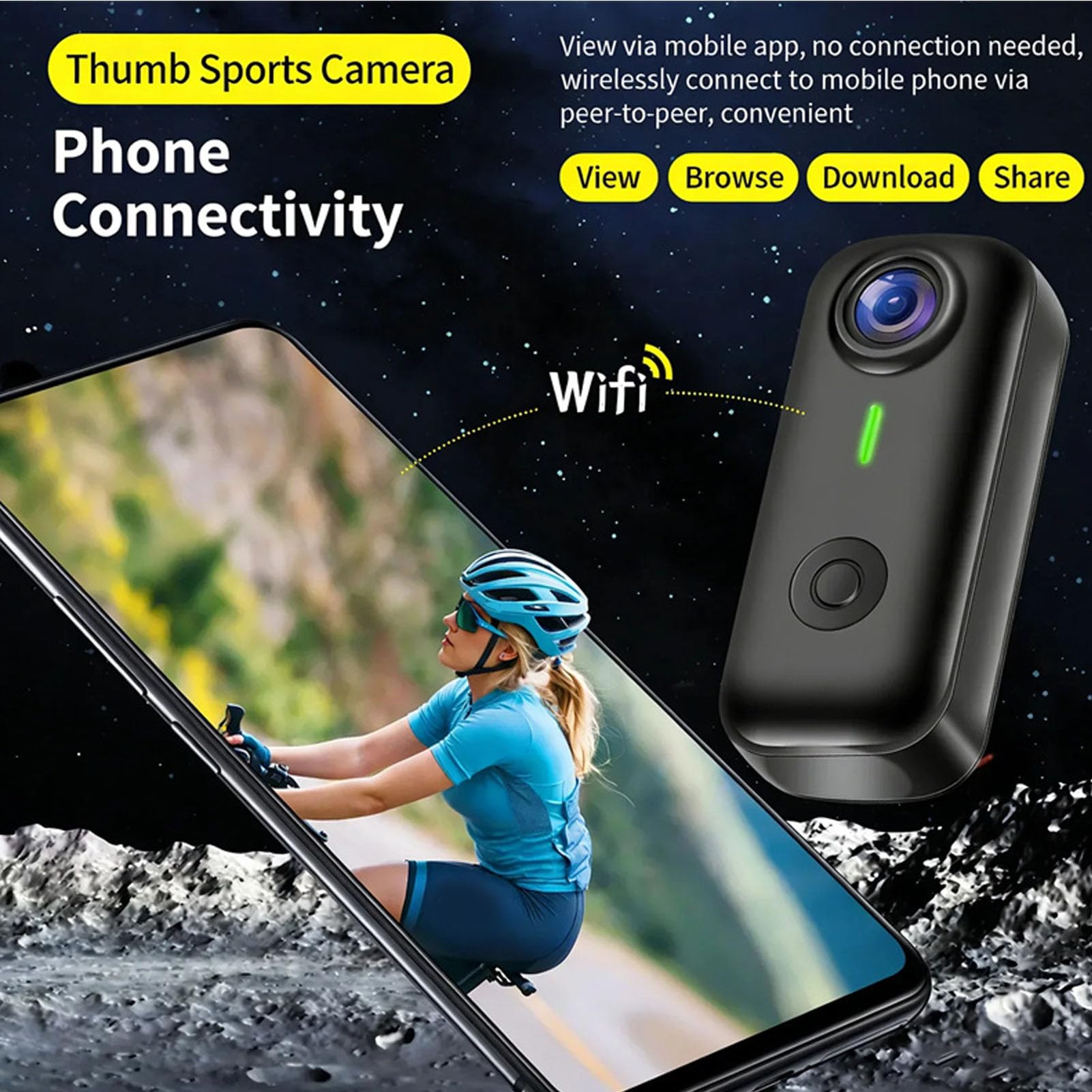 Action Camera Sospesa, Camma Indossabile per Torace e Corpo | Mini Action Camera WiFi 1080P, Adatta per Sicurezza, Lavoro, Sport All'aria Aperta, Viaggi e Altri Scenari, Cordino Magnetico