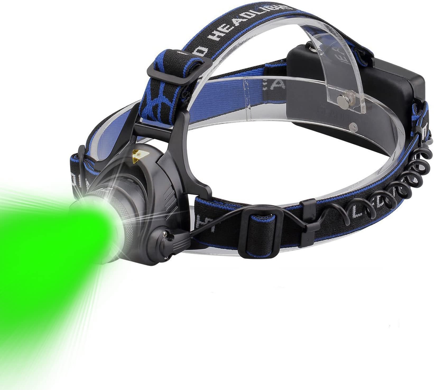 GRACETOP Greenlight LED Headlamp, 1800 Lumens Zoomable Hunting LED Head lamp Flashlight, Hands-Free Headlight Torch Lamp for Hunting Hiking Camping Fishing Reading Running
