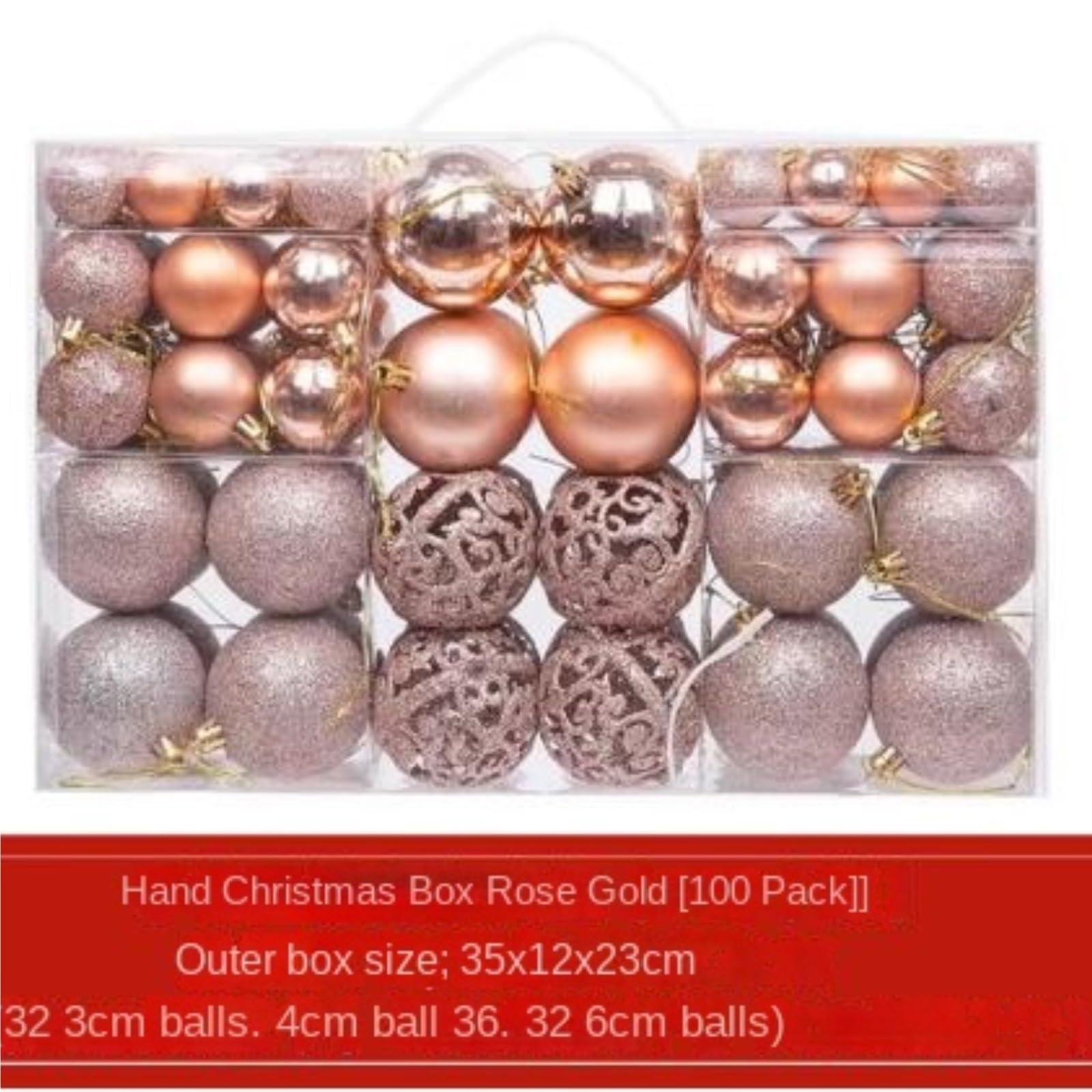Baumschmuck Weihnachtsdekorationsset Mit 100 Teilen, Durchmesser 3-6 cm, Heimdekorationen Weihnachtskugeln(Brown)