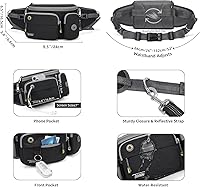 Vista 4 de TUDEQU Cinturón para pasear perros 4 en 1 con cangurera grande, riñonera para perro, correa de correa de perro manos libres para perros grandes que