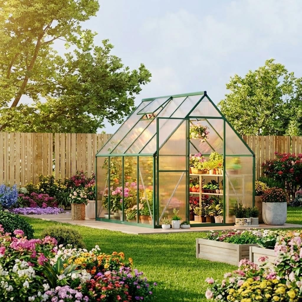 Amazon.com : CABIHOME 6x7 ft Outdoor Greenhouse Kit, Heavy Duty