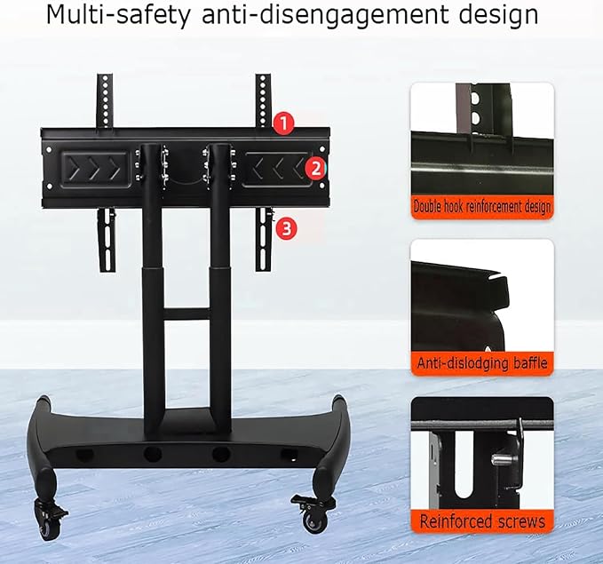 Soporte móvil para TV de piso ajustable para 32-75 pulg miniatura 4