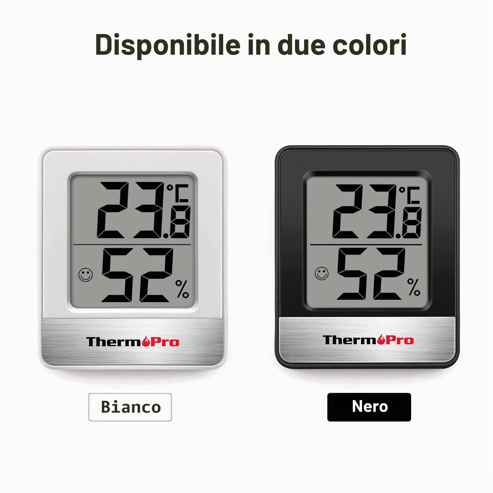 ThermoPro TP49 Mini Igrometro Termometro Digitale Termoigrometro da Interno, Bianco