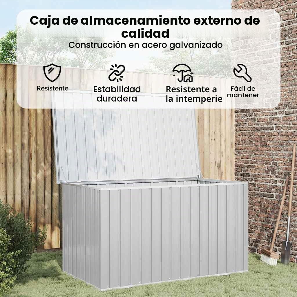 vidaXL Caja de almacenaje para jardín gris 171x99x93 cm