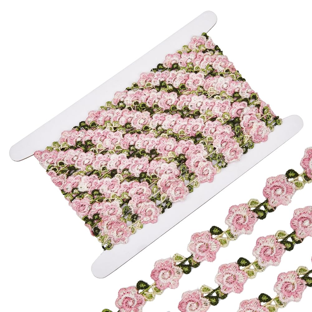 Nastro Pizzo Fiori Rete Nero 4.5m - Per Abiti Sposa E Cucito