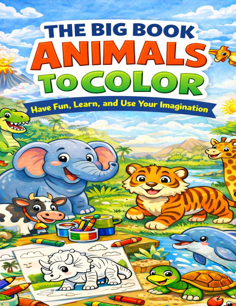 The Big Animal Coloring Book”: Have Fun, Learn, and Use Your Imagination!