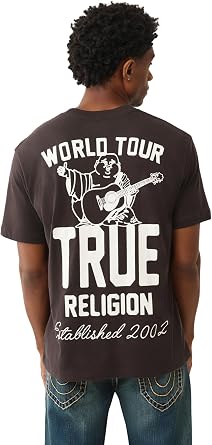 True Religion Mens Patch Buddha Tee Short Sleeve Crewneck Graphic T-Shirt