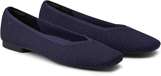 Margot 2.0 Women's Casual Flats, Comfortable Square-Toe V-Cut Ballet Flats, Sustainable Washable Slip on Shoes