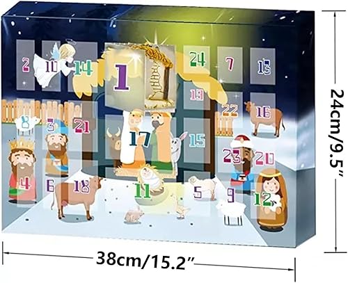 Miniatura 9 de Calendario de Adviento 2023 para niños, juego de calendario de Adviento de belén, calendario de Adviento 2023, regalos de cuenta regresiva de