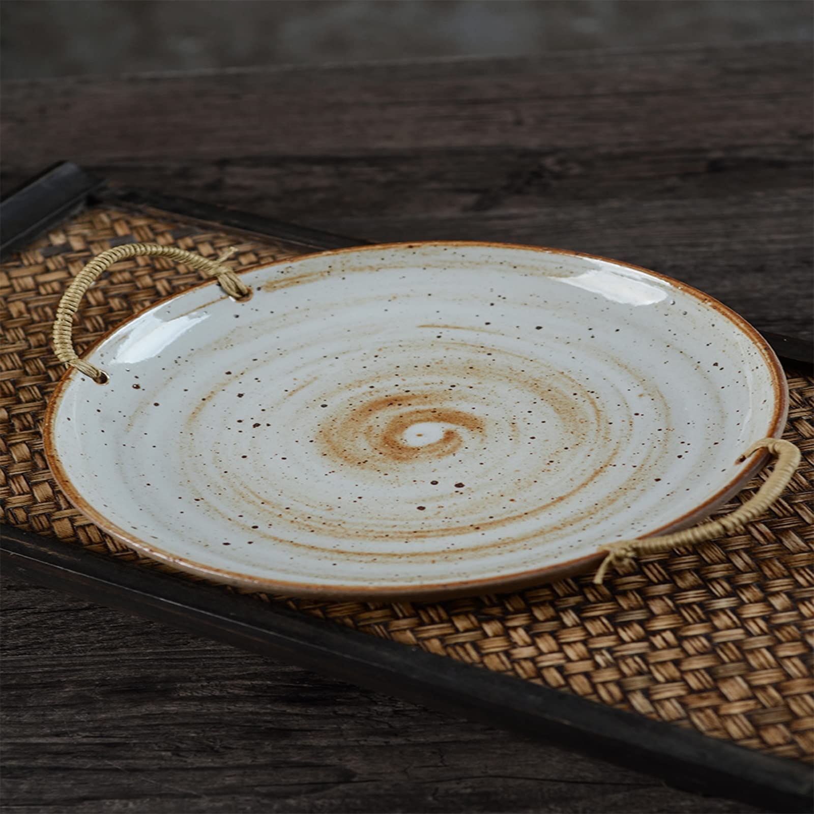 Zestawy obiadowe, Zestawy porcelanowych misek i talerzy, Zestaw ceramicznych naczyń obiadowych Retro, 16 szt. Zestaw naczyń kamionkowych Zestaw kombinowany zastawy stołowej