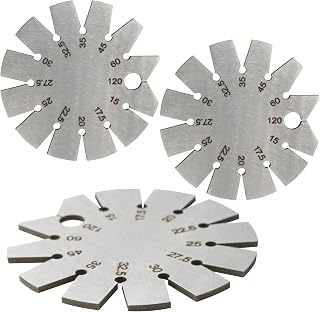 Adyoney 3-Pack Brushed Silver Stainless Steel Bevel Gauges 15-120° Angles - Round Axe Angle Gauge for Woodworking & Sharpening