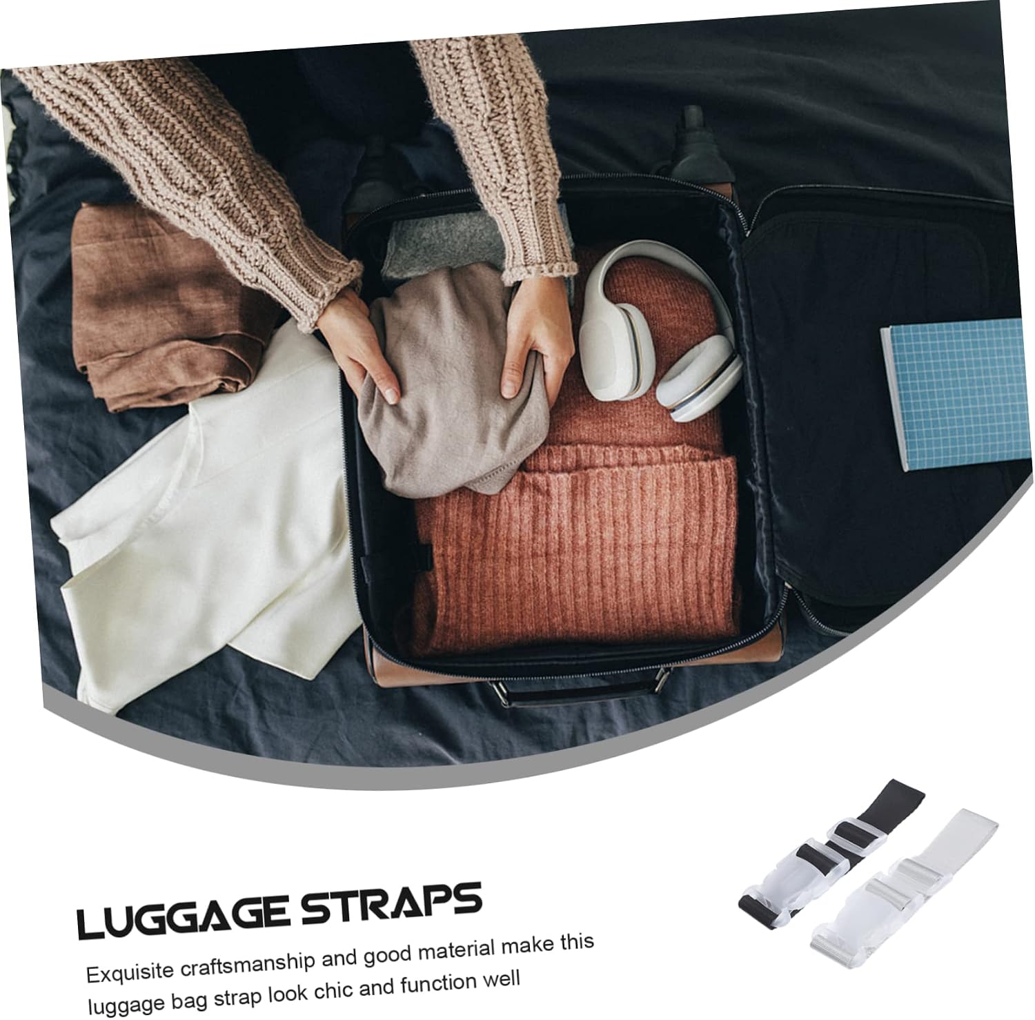 VALICLUD 8pcs Adjustable Travel Luggage Straps Durable Suitcase Buckle Straps for Backpack Luggage Multi-Functional Packing for Domestic Overseas Trips