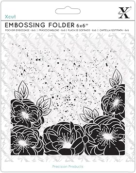 Xcut 6x6" Craft Embossing Folder Full Bloom Roses Design, for Card Making, Decoration, Scrapbooking, Stamping, Suitable with Most Cutting Machines, Craft Supplies for Birthday, Christmas, Wedding