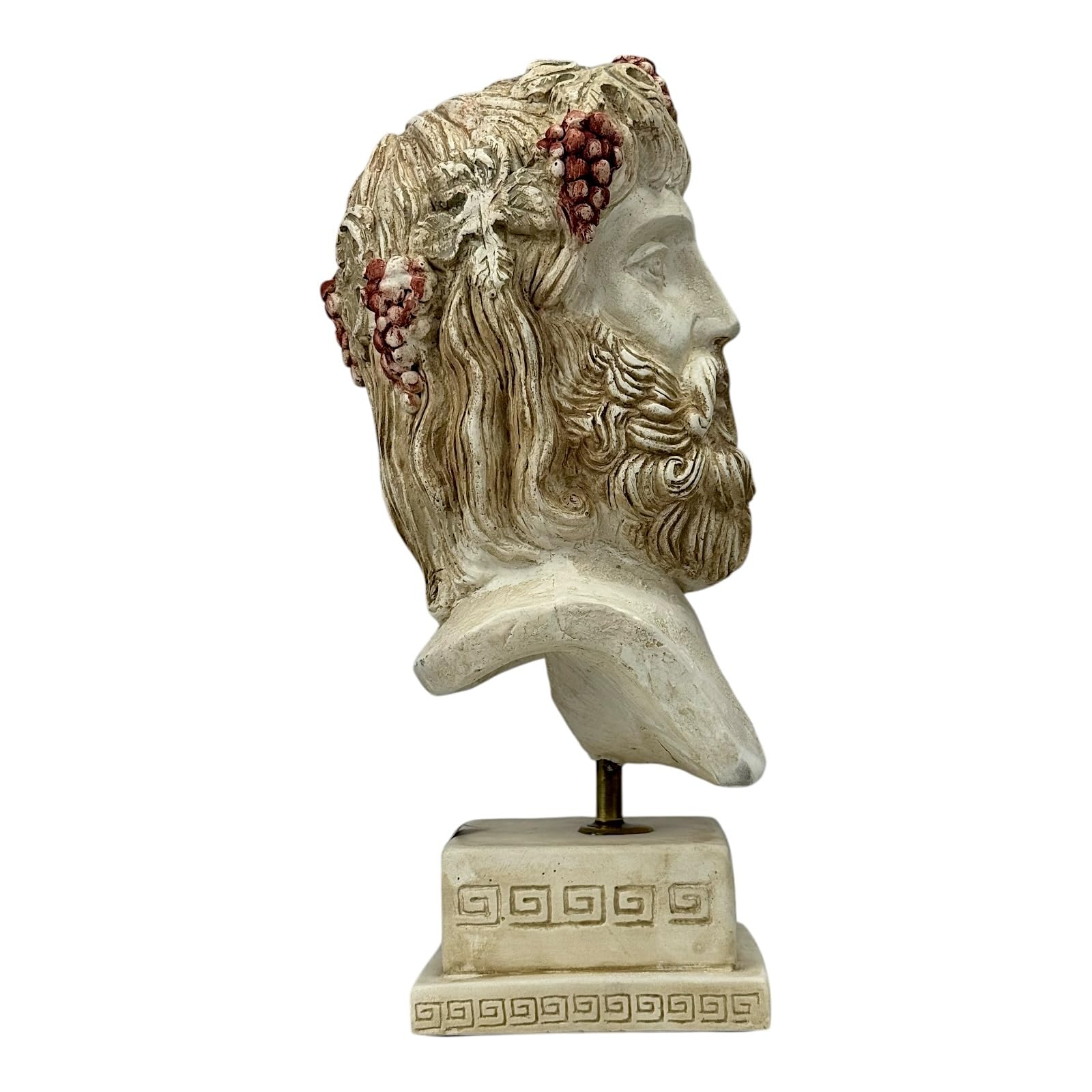 Dionizos Bachus grecki popiersie boga - ręcznie wykonana rzeźba z twardego tynku, 35 cm, klasyczna dekoracja mitologii greckiej