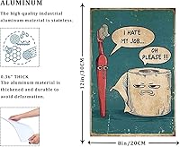 Funny 'I Hate My Job Oh Please' Retro Tin Sign - 12x8 Inch Waterproof Metal Bathroom Wall Art Home Decor