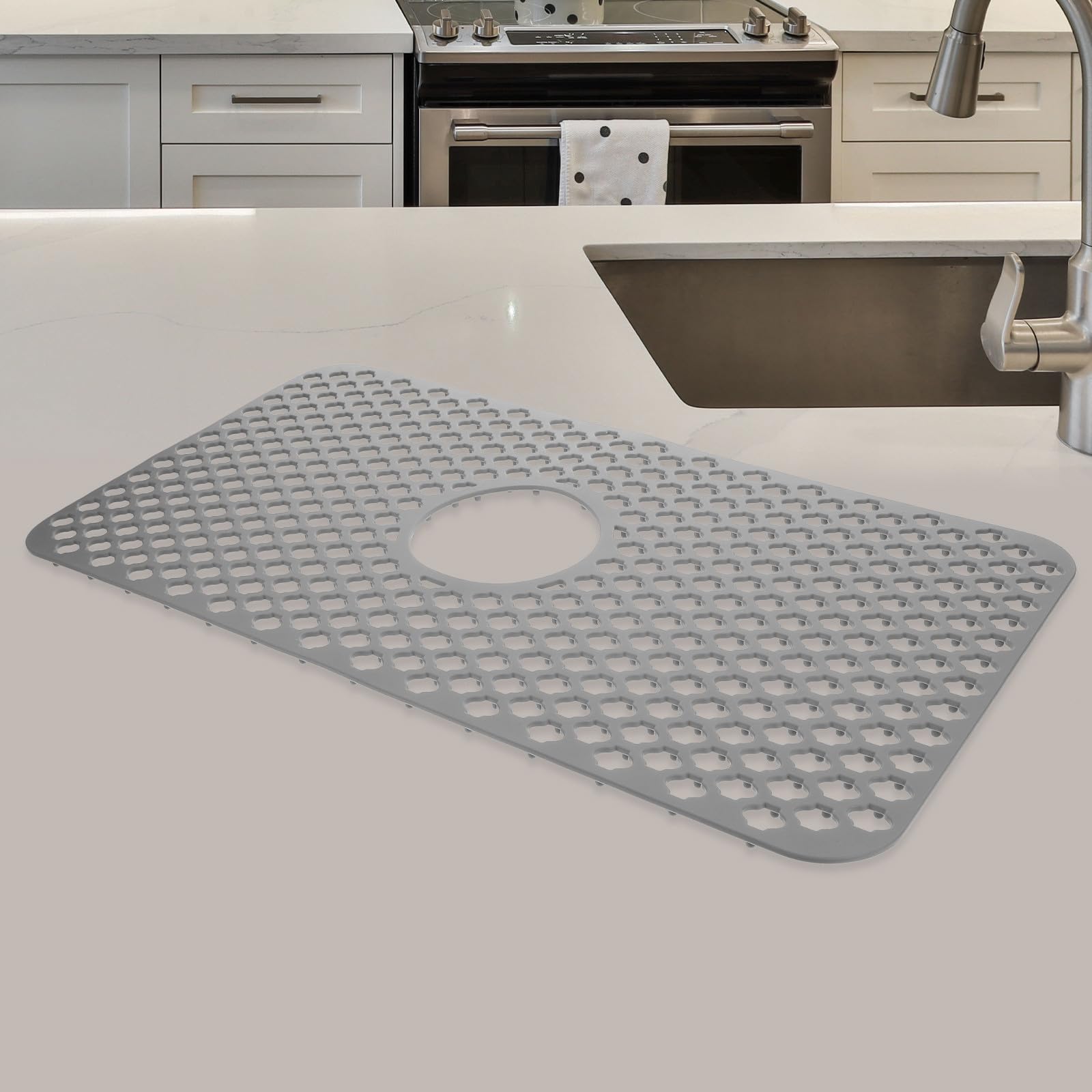 Abaodam Tappetino Drenante Protezione Anti-scivolo in Silicone per Lavello Cucina Funzione di Filtraggio e Drenaggio Rapido per Uso Domestico in Cucina