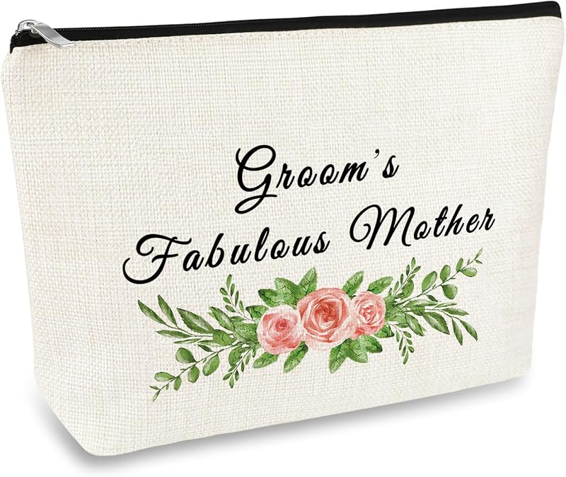 Necessaire de maquiagem Mikela com estampa Mother of the Groom Gift e zíper