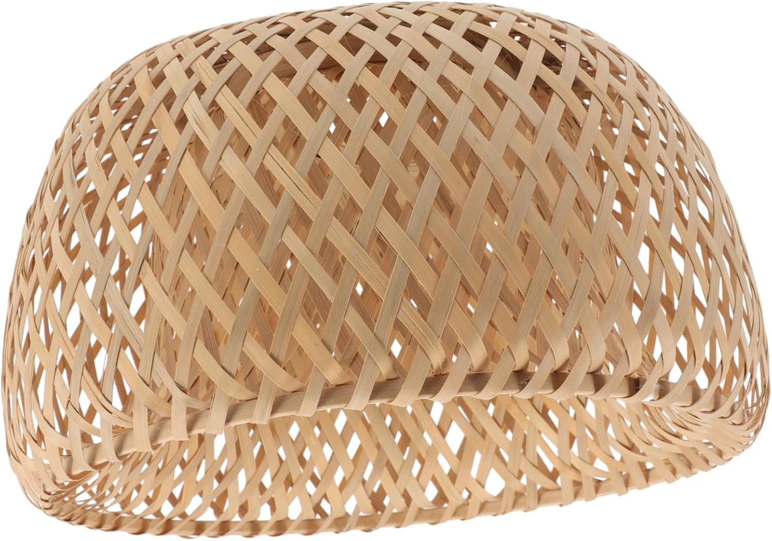 NUOBESTY Woven Bamboo Pendant Light Shade Ceiling Lamp Cover for Dining Room Rattan Hanging Lampshade Boho Style Light Fixture